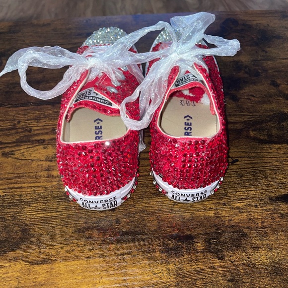 custom made red blinged-out converse - Picture 4 of 9